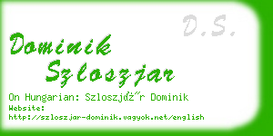 dominik szloszjar business card